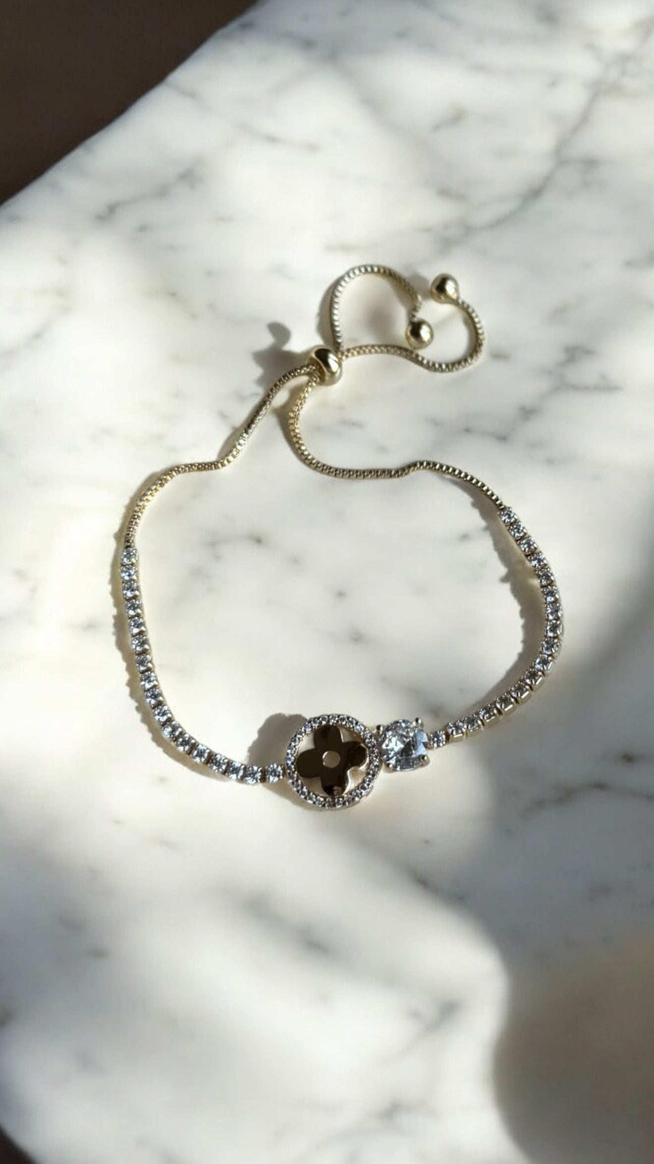 Floral Charm Tennis Bracelet