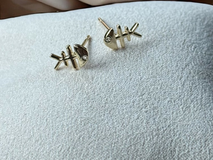 Fishbone Charm Earrings