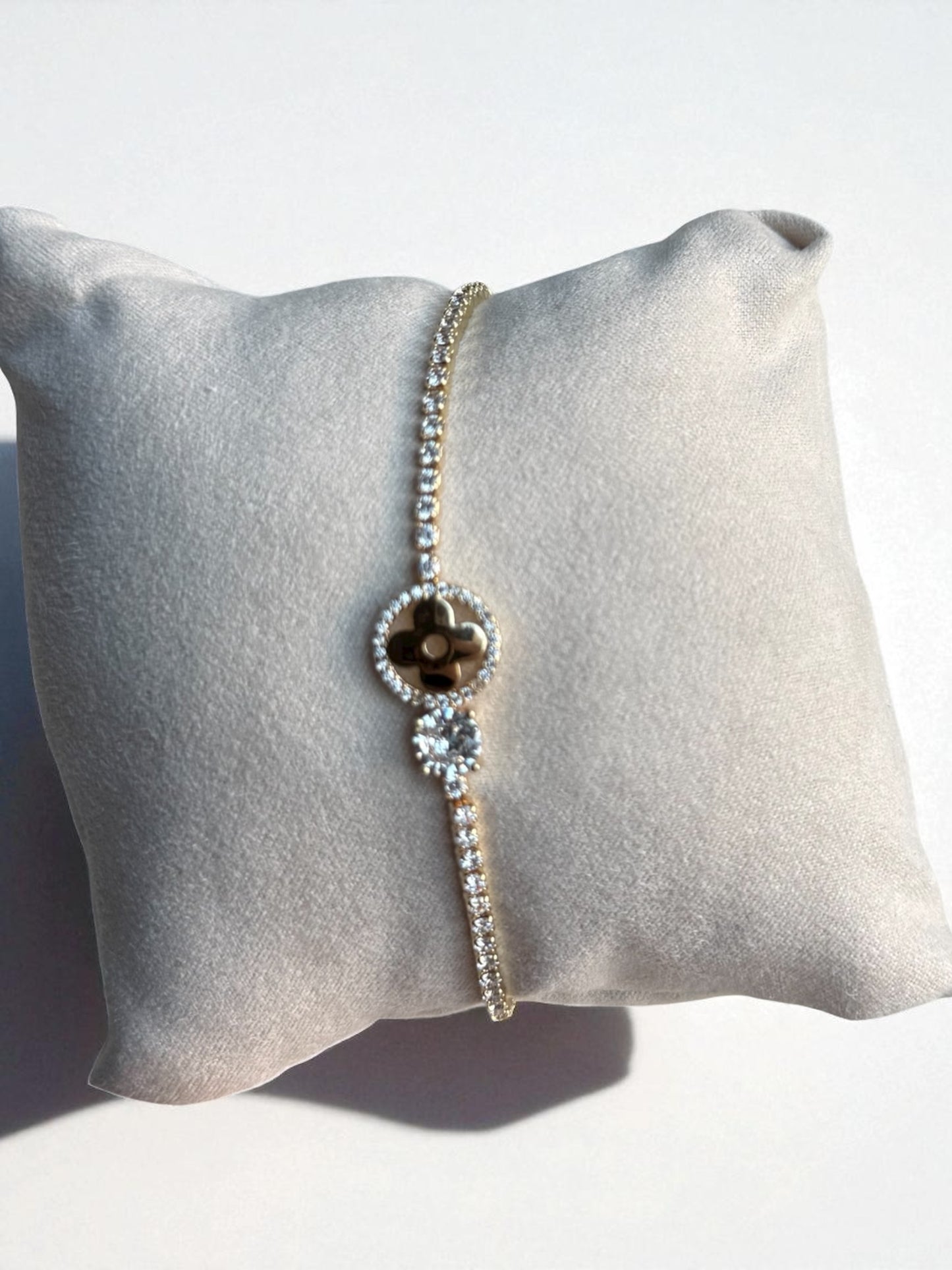 Floral Charm Tennis Bracelet