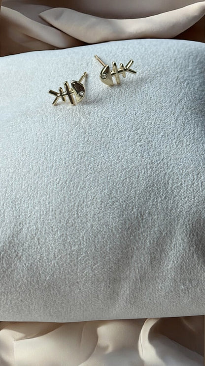 Fishbone Charm Earrings