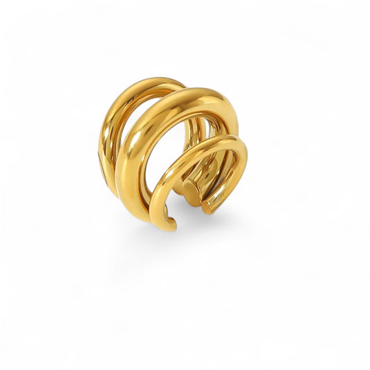 Gold spiral earring cuff 