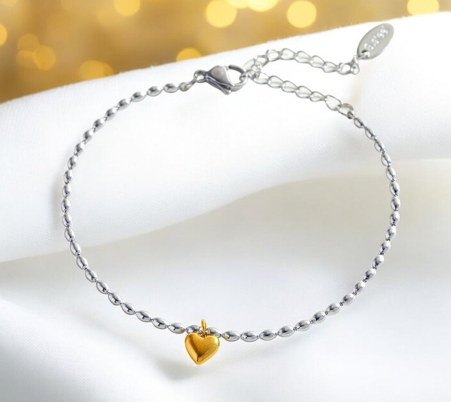 Golden Heart Serenity Bracelet